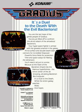 Gradius (USA) box cover back